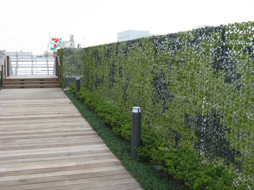 Rooftop landscape greening work at shopping center (1071)