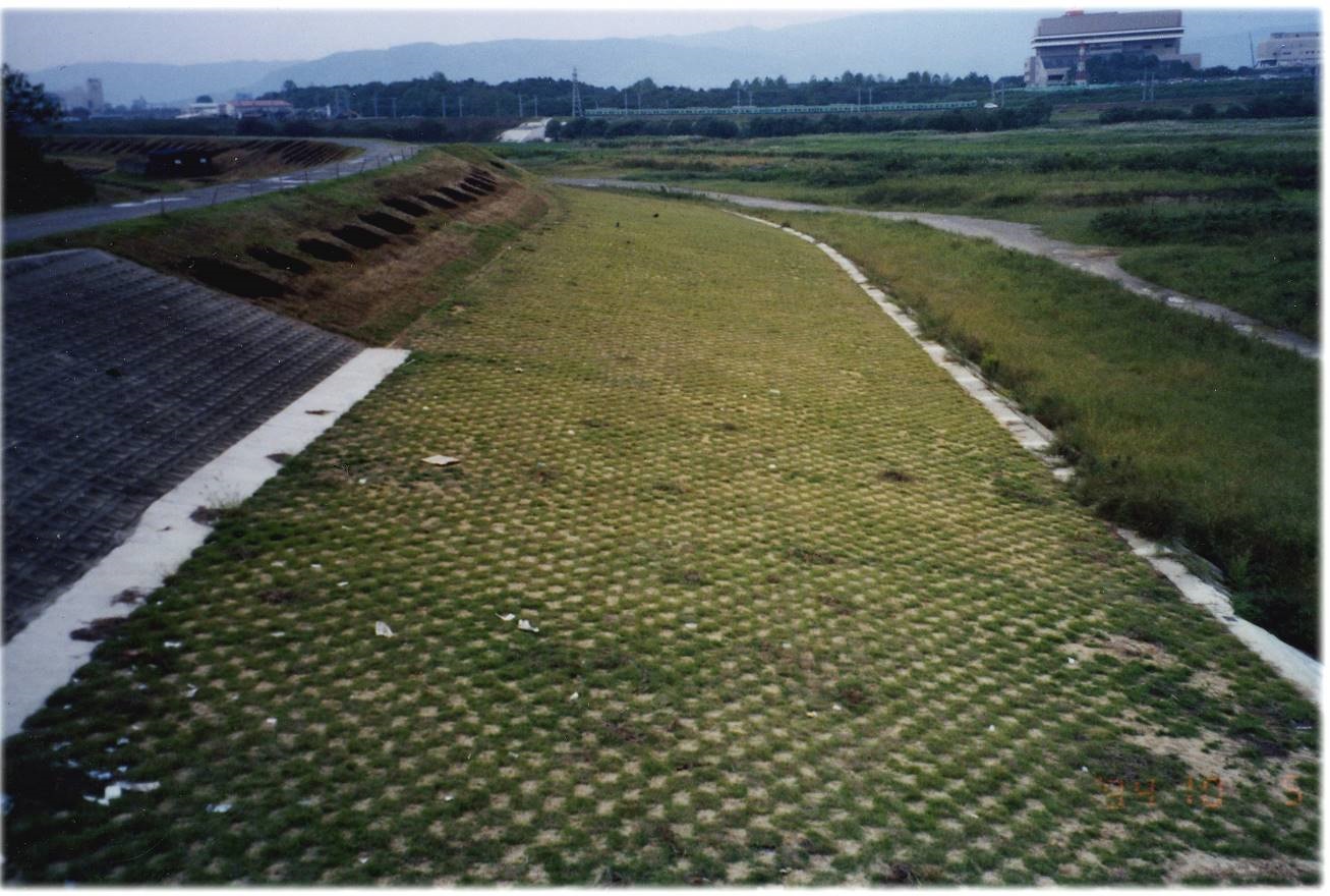 Kyoto Prefecture Protection of river revetment slope (high water revetment greening) (1096)