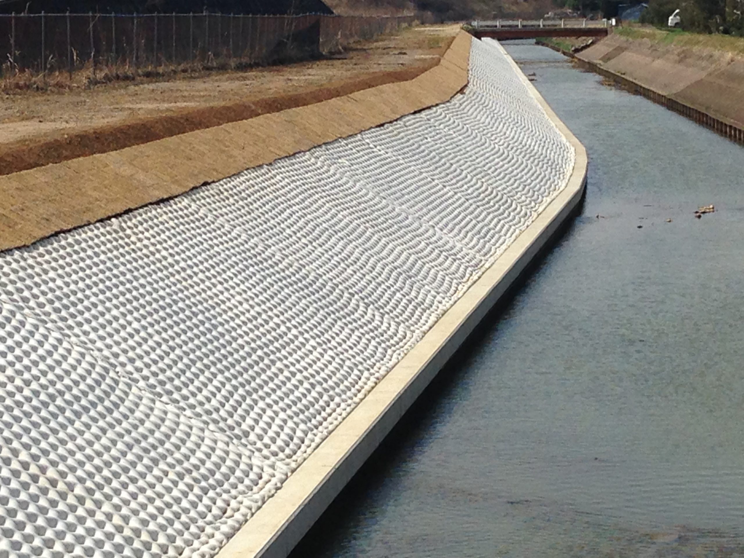 Chiba, river revetment slope protection work (553)