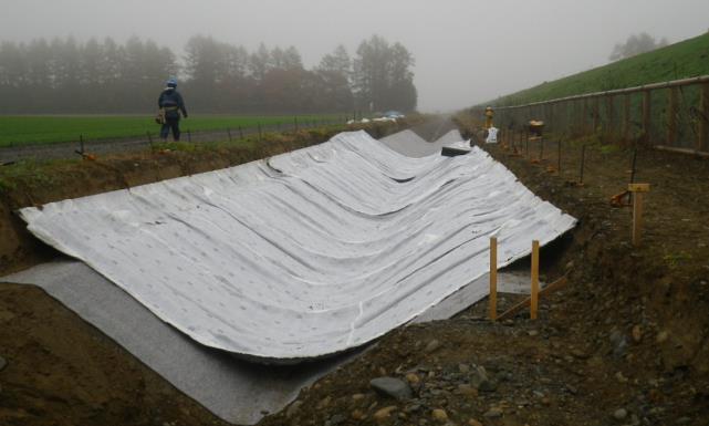 Hokkaido Road improvement three-surface channel slope protection work (503)